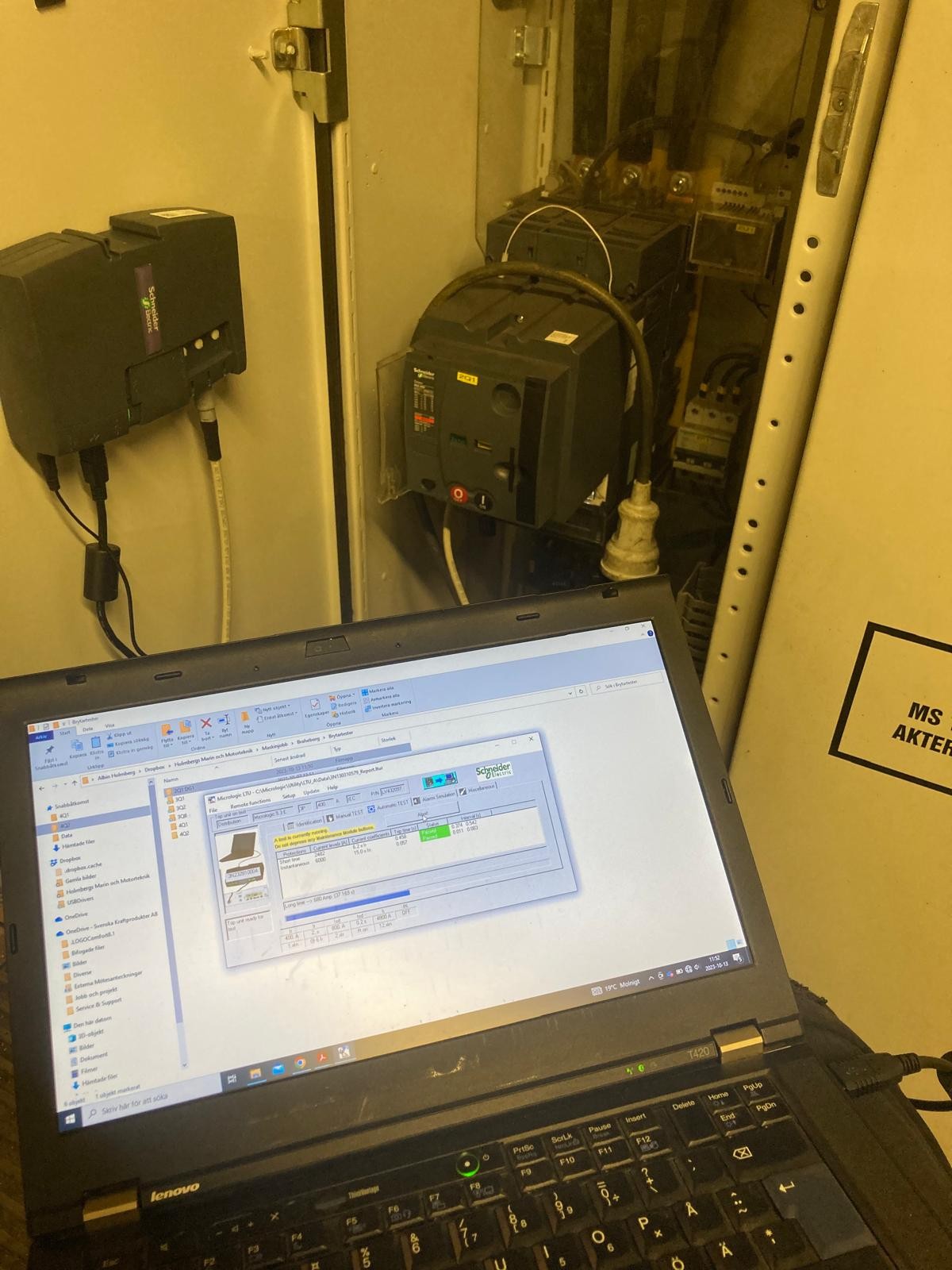 Brytarprovning Schneider NSX Compact, marin el och automation