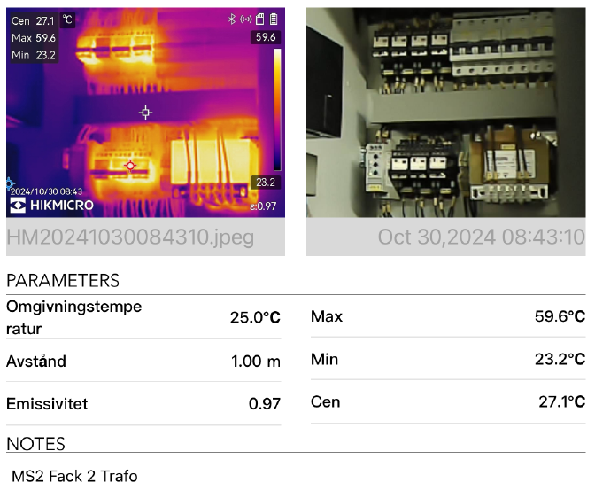 Termograferingsrapport för förebyggande underhåll av marin elektronik